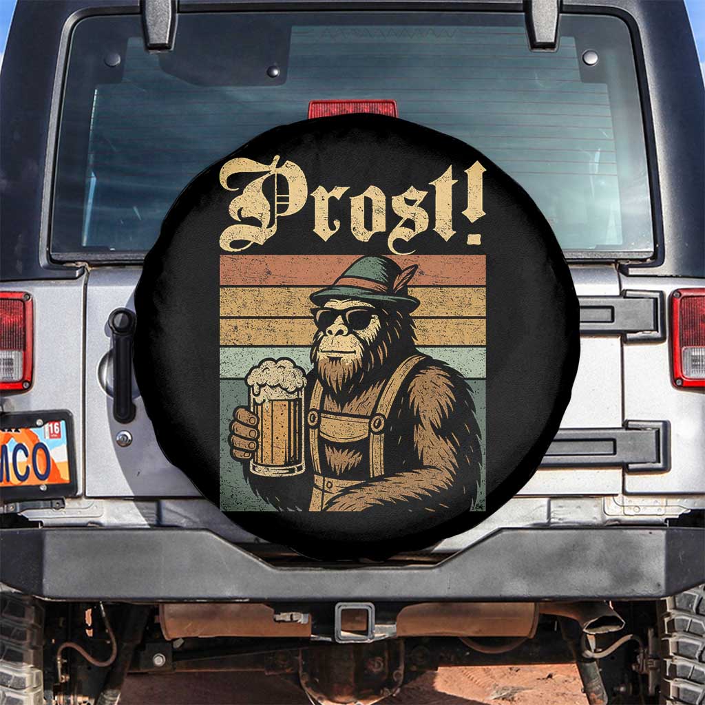 Oktoberfest Bigfoot Spare Tire Cover Vintage German Sasquatch Drinking Prost Lederhose - Wonder Print Shop