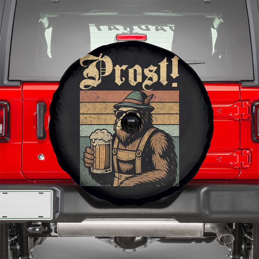 Oktoberfest Bigfoot Spare Tire Cover Vintage German Sasquatch Drinking Prost Lederhose - Wonder Print Shop