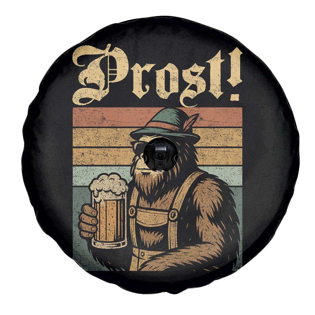 Oktoberfest Bigfoot Spare Tire Cover Vintage German Sasquatch Drinking Prost Lederhose - Wonder Print Shop