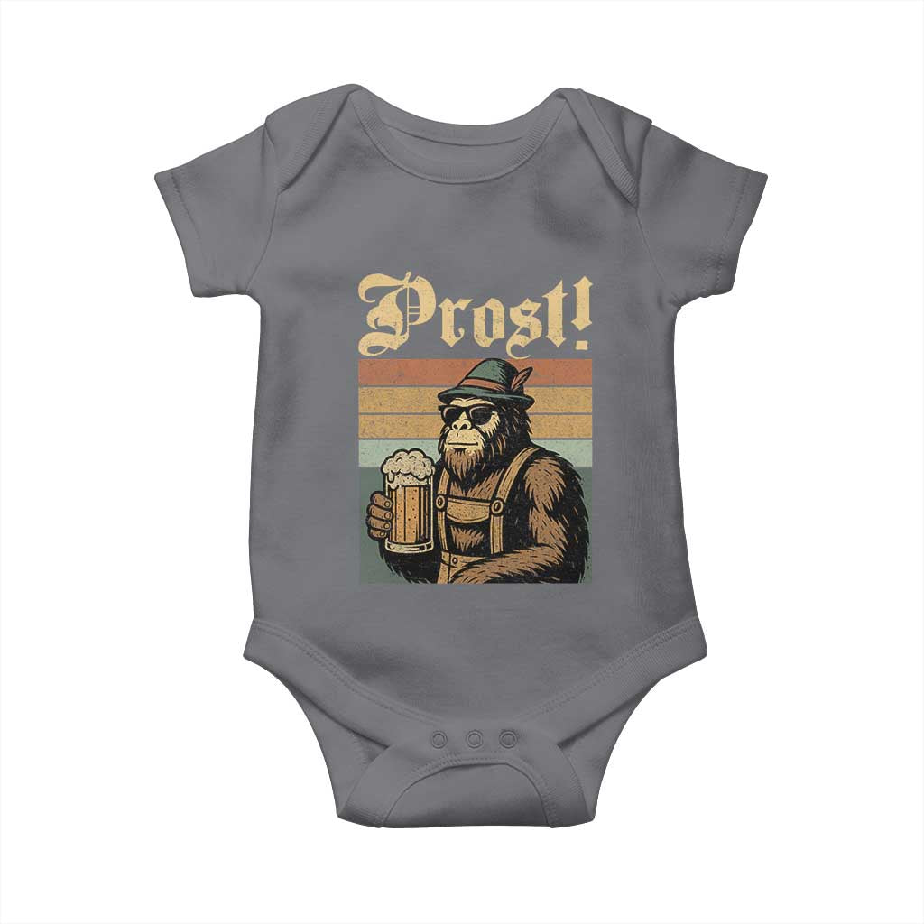 Oktoberfest Bigfoot Baby Onesie Vintage German Sasquatch Drinking Prost Lederhose - Wonder Print Shop