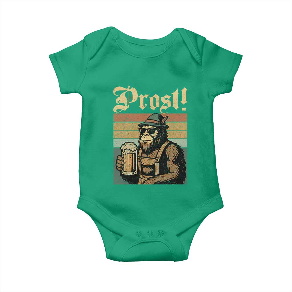 Oktoberfest Bigfoot Baby Onesie Vintage German Sasquatch Drinking Prost Lederhose - Wonder Print Shop