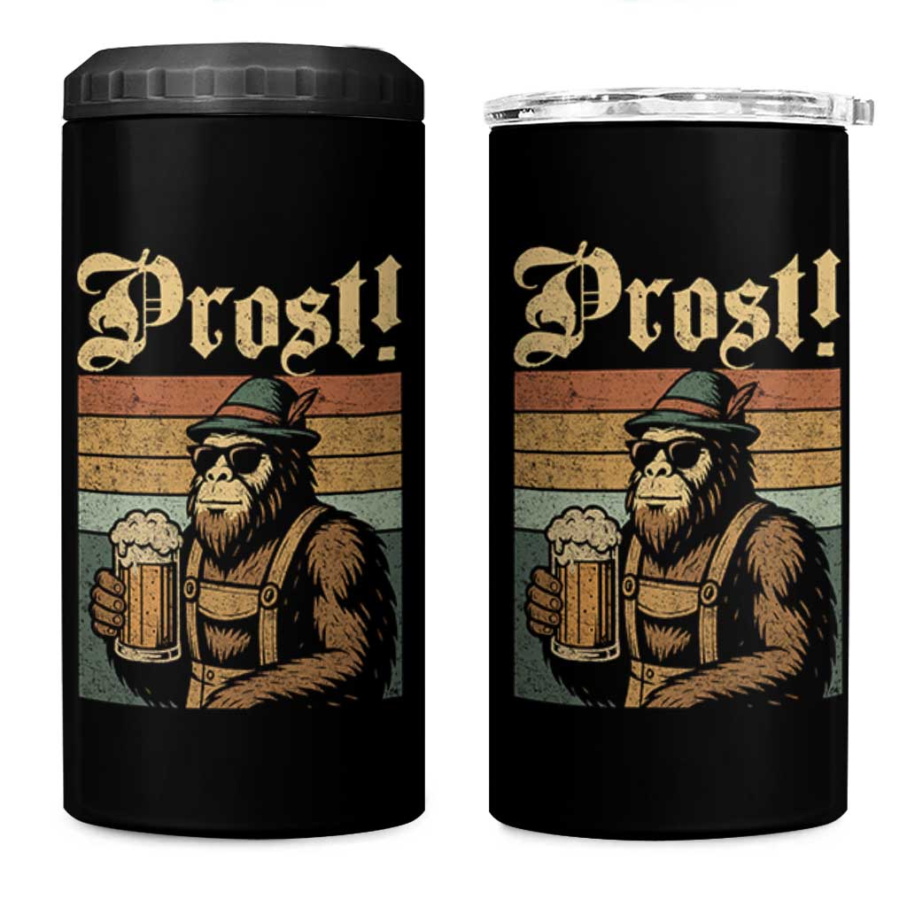 Oktoberfest Bigfoot 4 in 1 Can Cooler Tumbler Vintage German Sasquatch Drinking Prost Lederhose - Wonder Print Shop