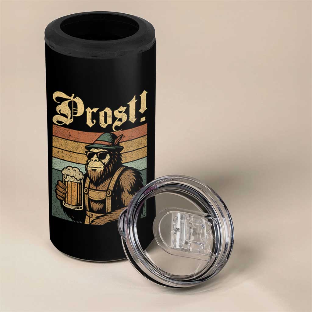 Oktoberfest Bigfoot 4 in 1 Can Cooler Tumbler Vintage German Sasquatch Drinking Prost Lederhose - Wonder Print Shop
