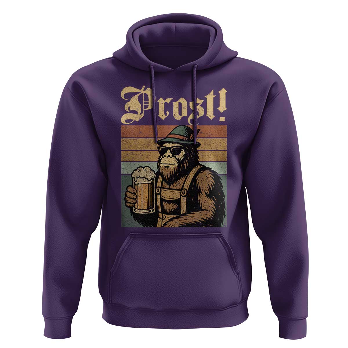 Oktoberfest Bigfoot Hoodie Vintage German Sasquatch Drinking Prost Lederhose - Wonder Print Shop