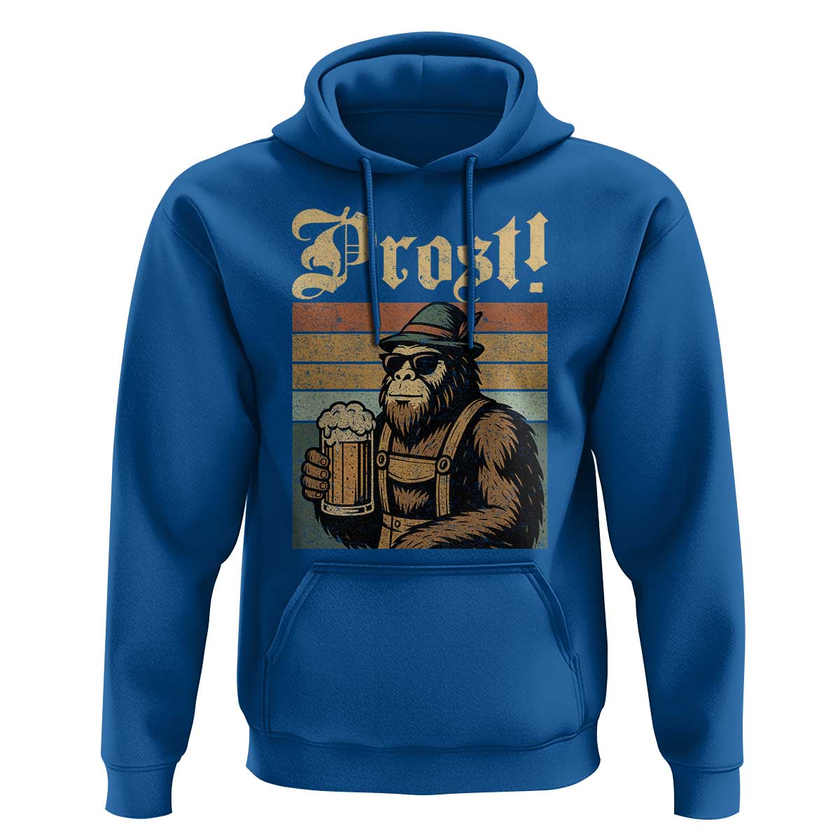 Oktoberfest Bigfoot Hoodie Vintage German Sasquatch Drinking Prost Lederhose - Wonder Print Shop