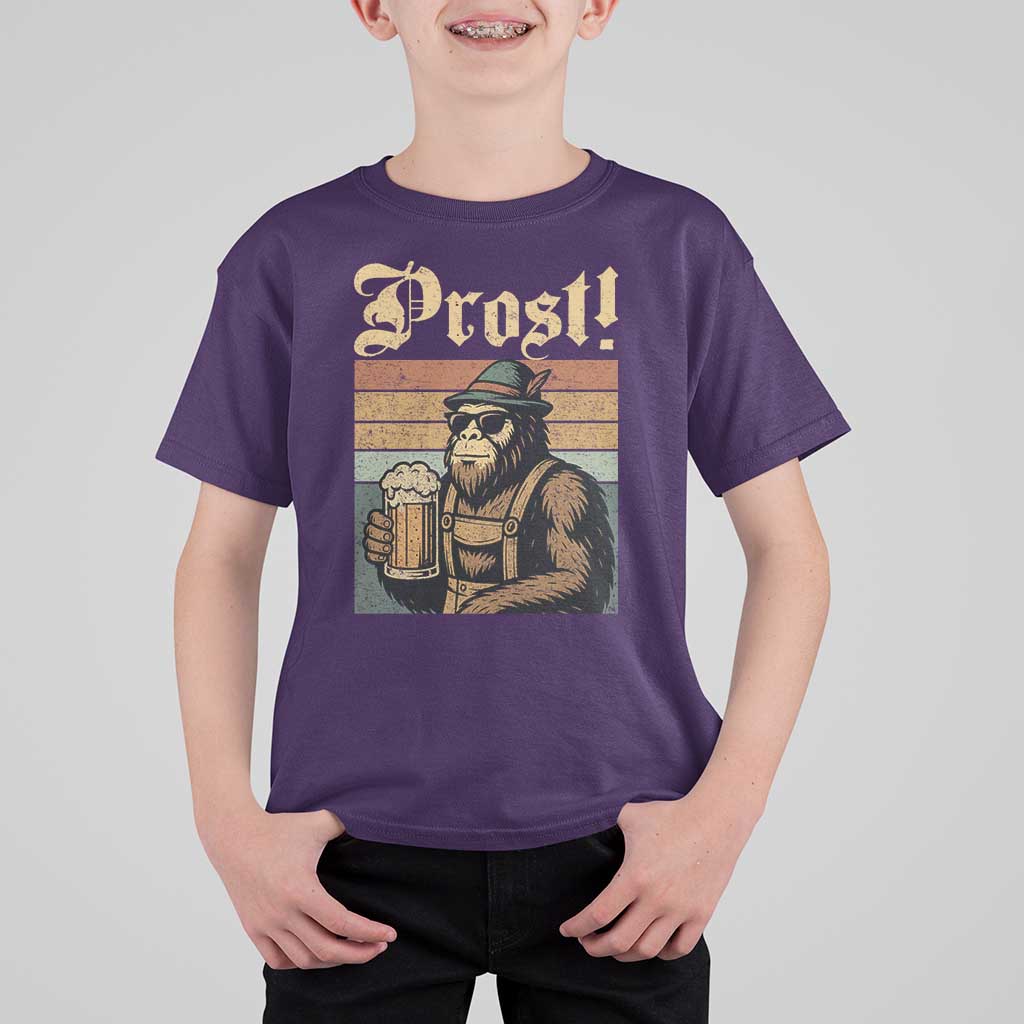 Oktoberfest Bigfoot T Shirt For Kid Vintage German Sasquatch Drinking Prost Lederhose - Wonder Print Shop