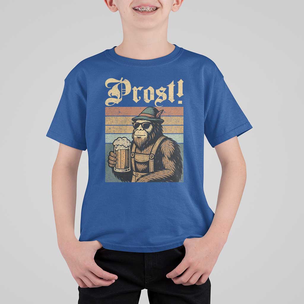 Oktoberfest Bigfoot T Shirt For Kid Vintage German Sasquatch Drinking Prost Lederhose - Wonder Print Shop