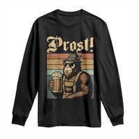 Oktoberfest Bigfoot Long Sleeve Shirt Vintage German Sasquatch Drinking Prost Lederhose - Wonder Print Shop