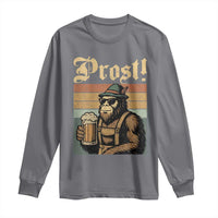 Oktoberfest Bigfoot Long Sleeve Shirt Vintage German Sasquatch Drinking Prost Lederhose - Wonder Print Shop