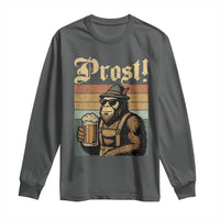 Oktoberfest Bigfoot Long Sleeve Shirt Vintage German Sasquatch Drinking Prost Lederhose - Wonder Print Shop