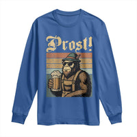 Oktoberfest Bigfoot Long Sleeve Shirt Vintage German Sasquatch Drinking Prost Lederhose - Wonder Print Shop