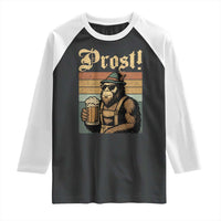 Oktoberfest Bigfoot Raglan Shirt Vintage German Sasquatch Drinking Prost Lederhose - Wonder Print Shop
