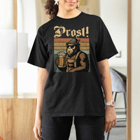 Oktoberfest Bigfoot T Shirt For Women Vintage German Sasquatch Drinking Prost Lederhose - Wonder Print Shop