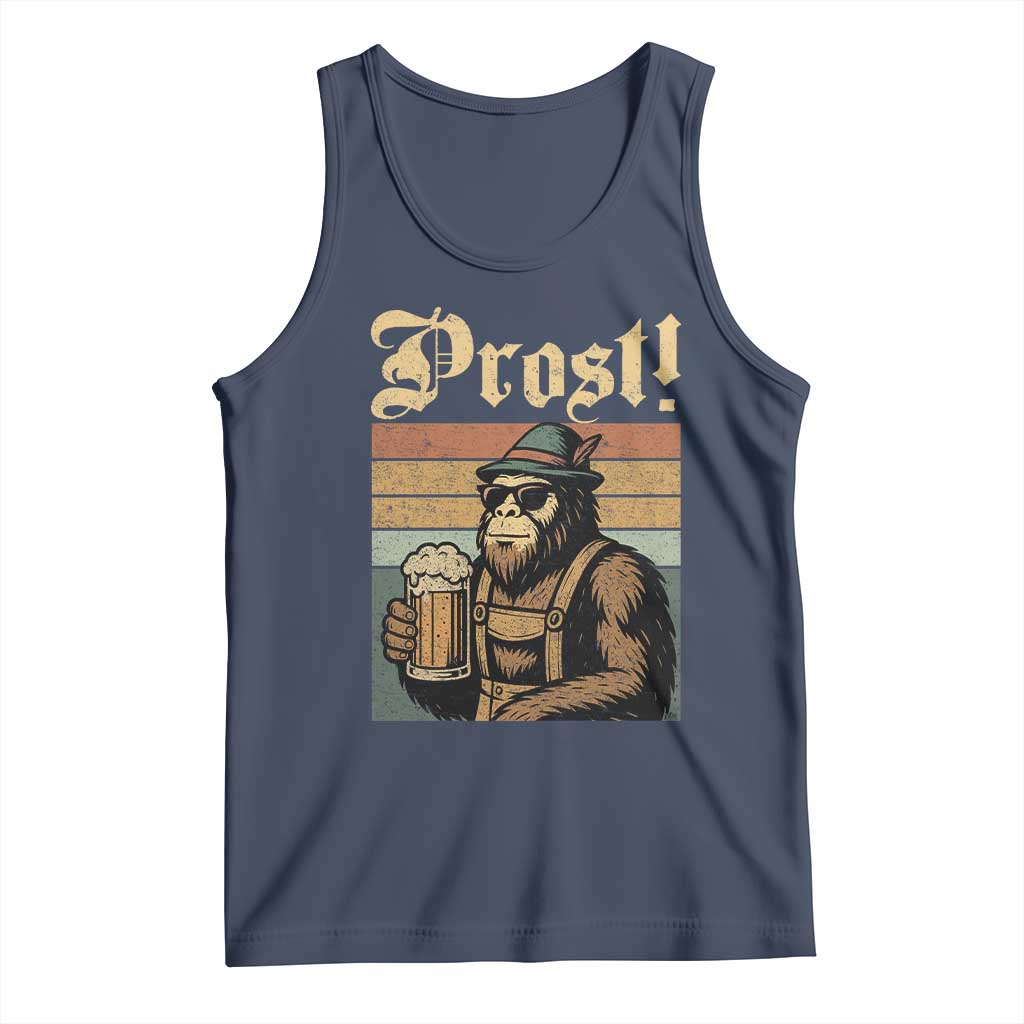 Oktoberfest Bigfoot Tank Top Vintage German Sasquatch Drinking Prost Lederhose - Wonder Print Shop