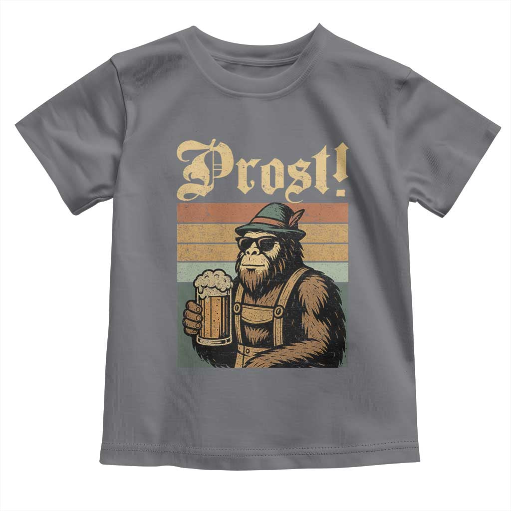 Oktoberfest Bigfoot Toddler T Shirt Vintage German Sasquatch Drinking Prost Lederhose - Wonder Print Shop
