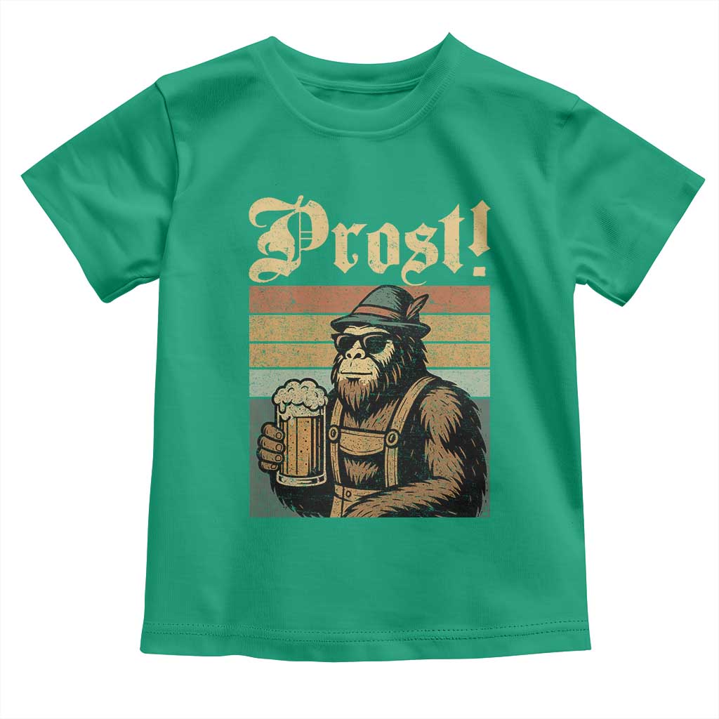 Oktoberfest Bigfoot Toddler T Shirt Vintage German Sasquatch Drinking Prost Lederhose - Wonder Print Shop