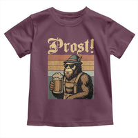 Oktoberfest Bigfoot Toddler T Shirt Vintage German Sasquatch Drinking Prost Lederhose - Wonder Print Shop