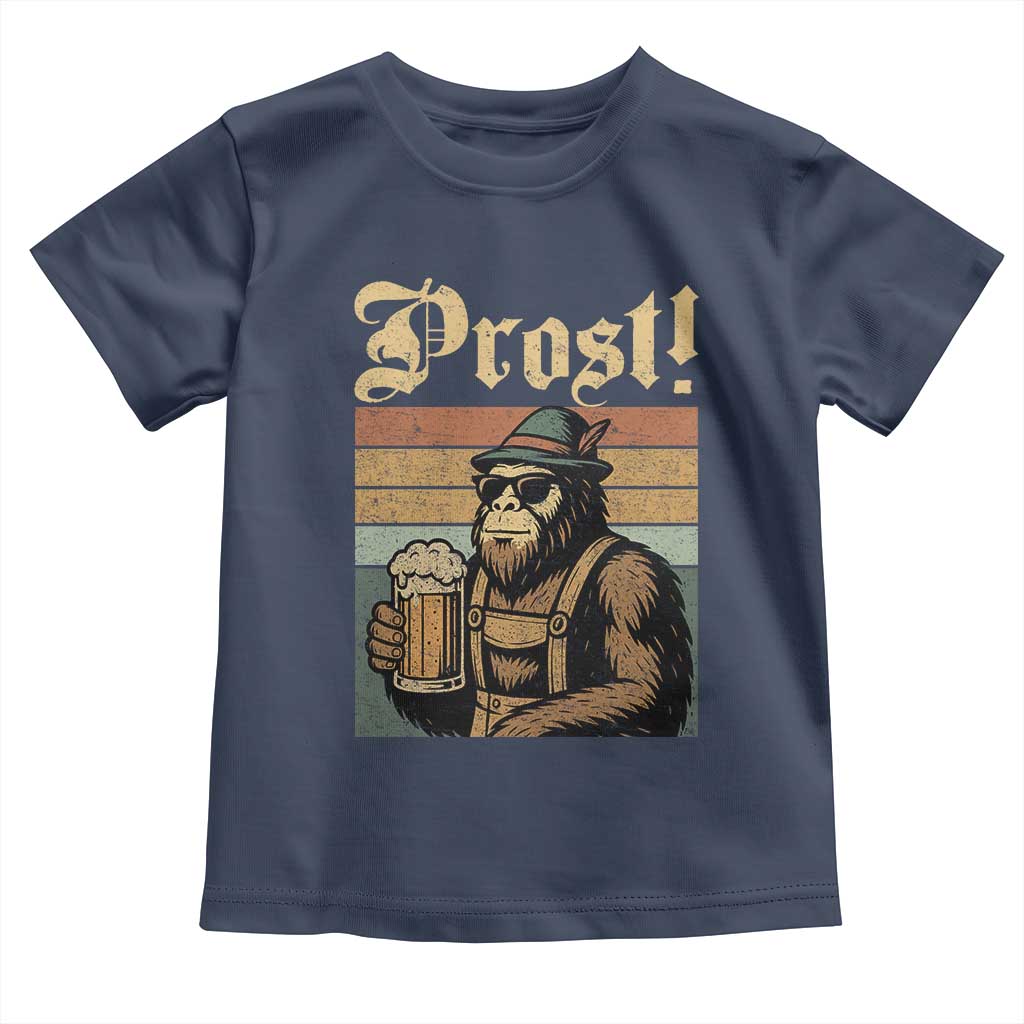 Oktoberfest Bigfoot Toddler T Shirt Vintage German Sasquatch Drinking Prost Lederhose - Wonder Print Shop