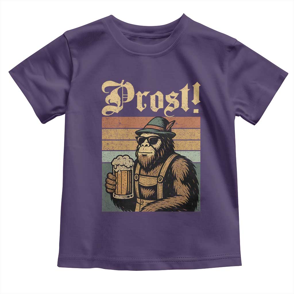Oktoberfest Bigfoot Toddler T Shirt Vintage German Sasquatch Drinking Prost Lederhose - Wonder Print Shop