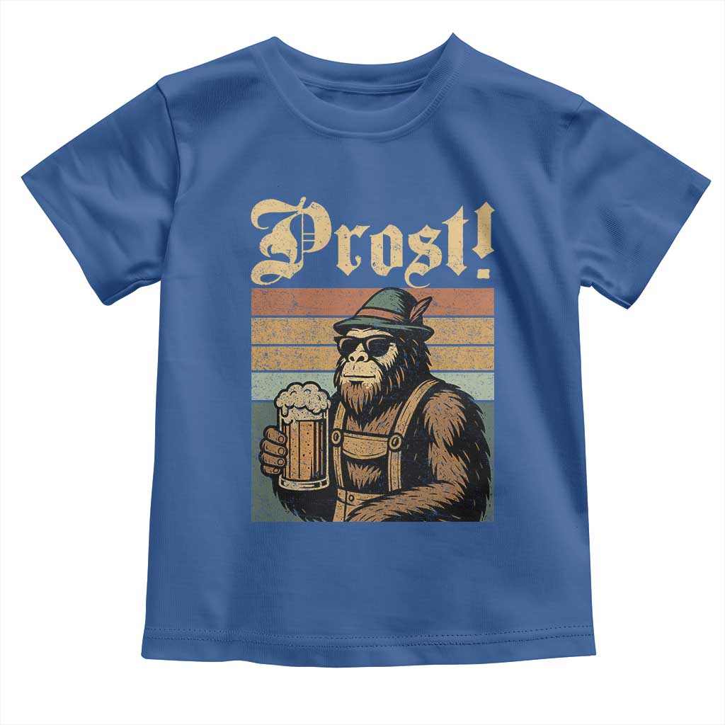 Oktoberfest Bigfoot Toddler T Shirt Vintage German Sasquatch Drinking Prost Lederhose - Wonder Print Shop