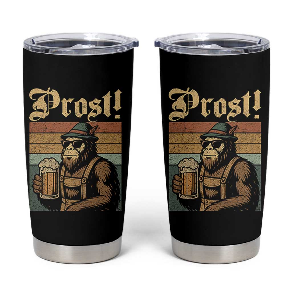 Oktoberfest Bigfoot Tumbler Cup Vintage German Sasquatch Drinking Prost Lederhose - Wonder Print Shop