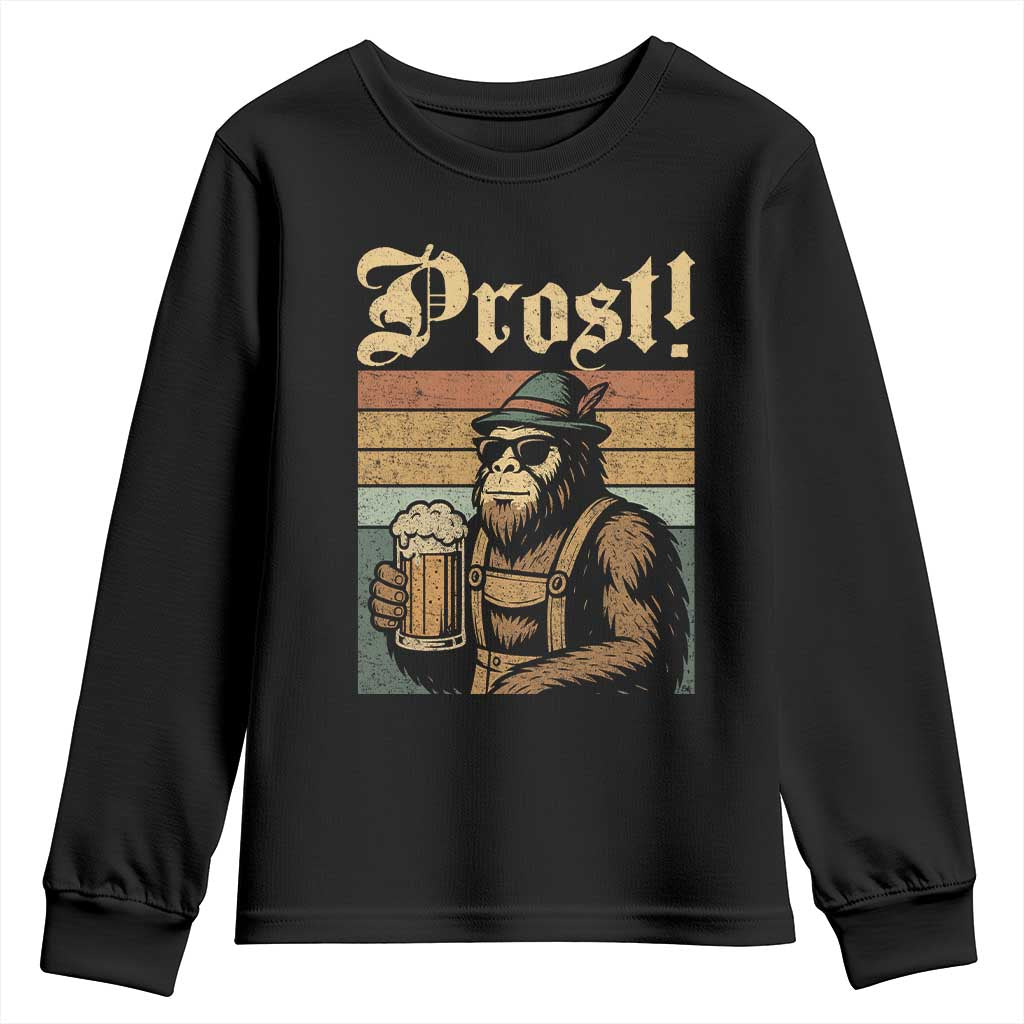 Oktoberfest Bigfoot Youth Sweatshirt Vintage German Sasquatch Drinking Prost Lederhose - Wonder Print Shop