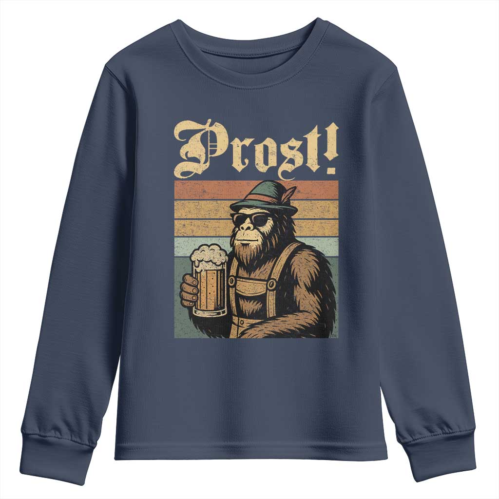 Oktoberfest Bigfoot Youth Sweatshirt Vintage German Sasquatch Drinking Prost Lederhose - Wonder Print Shop