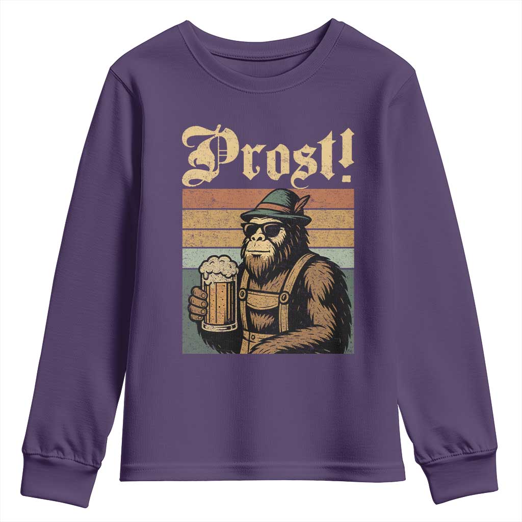 Oktoberfest Bigfoot Youth Sweatshirt Vintage German Sasquatch Drinking Prost Lederhose - Wonder Print Shop
