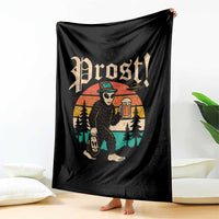 Oktoberfest Bigfoot Alien Beer Throw Blanket Retro German Sasquatch Beer - Wonder Print Shop
