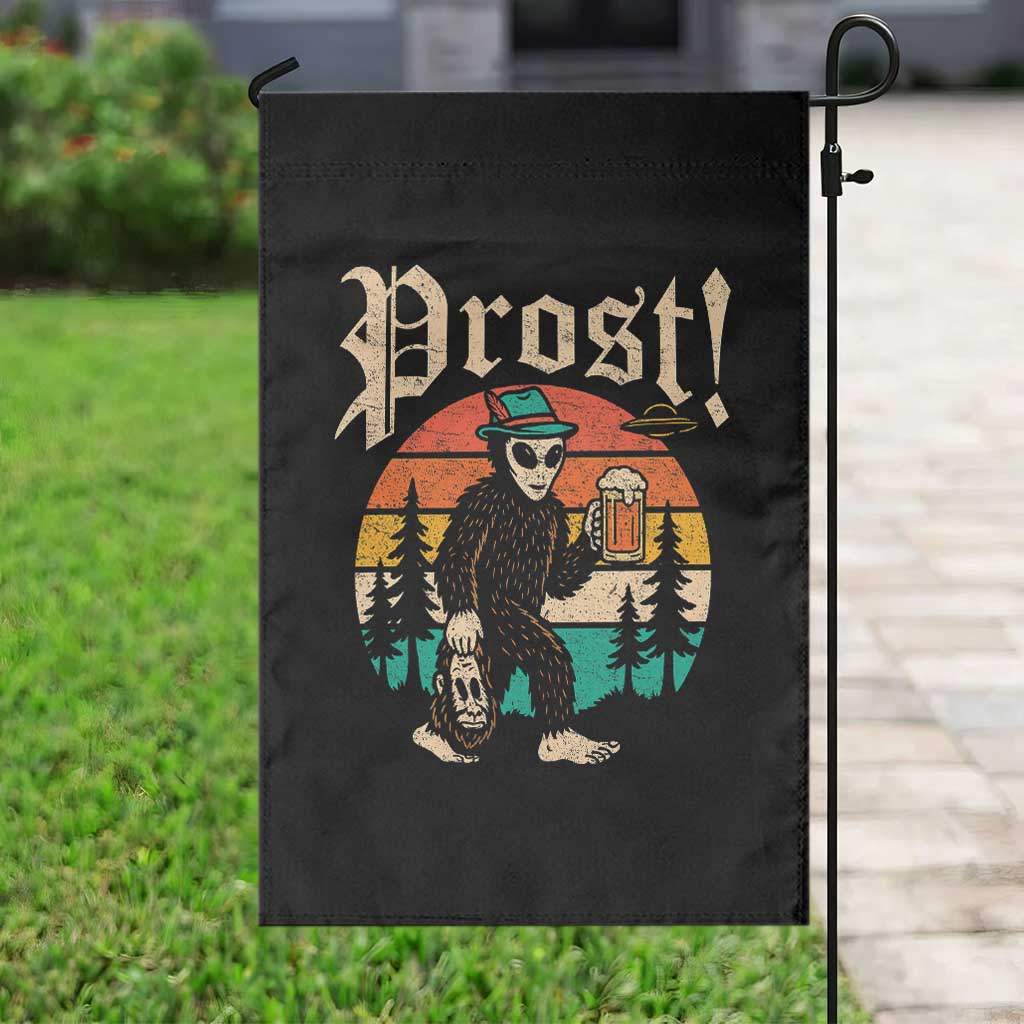 Oktoberfest Bigfoot Alien Beer Garden Flag Retro German Sasquatch Beer - Wonder Print Shop