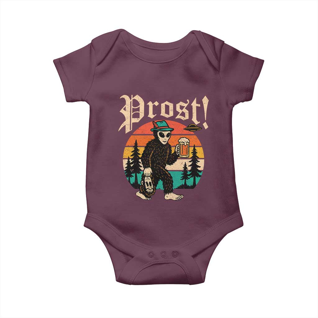 Oktoberfest Bigfoot Alien Beer Baby Onesie Retro German Sasquatch Beer - Wonder Print Shop