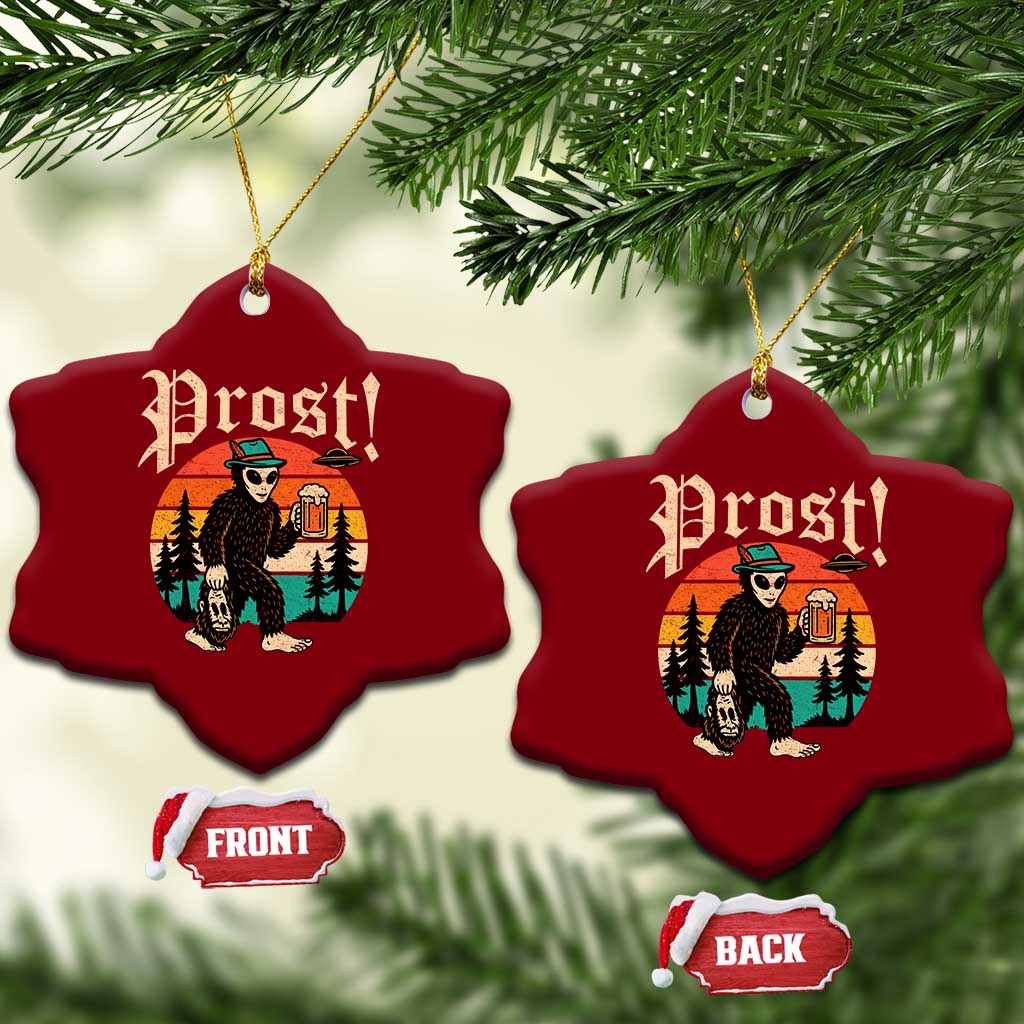 Oktoberfest Bigfoot Alien Beer Ceramic Ornament Retro German Sasquatch Beer - Wonder Print Shop