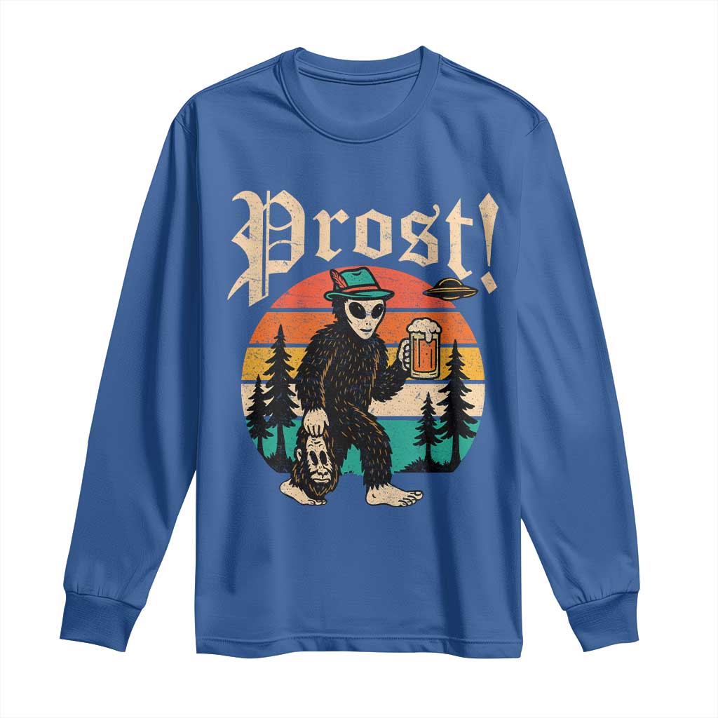Oktoberfest Bigfoot Alien Beer Long Sleeve Shirt Retro German Sasquatch Beer - Wonder Print Shop