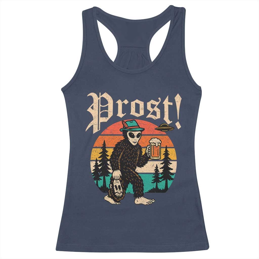 Oktoberfest Bigfoot Alien Beer Racerback Tank Top Retro German Sasquatch Beer - Wonder Print Shop