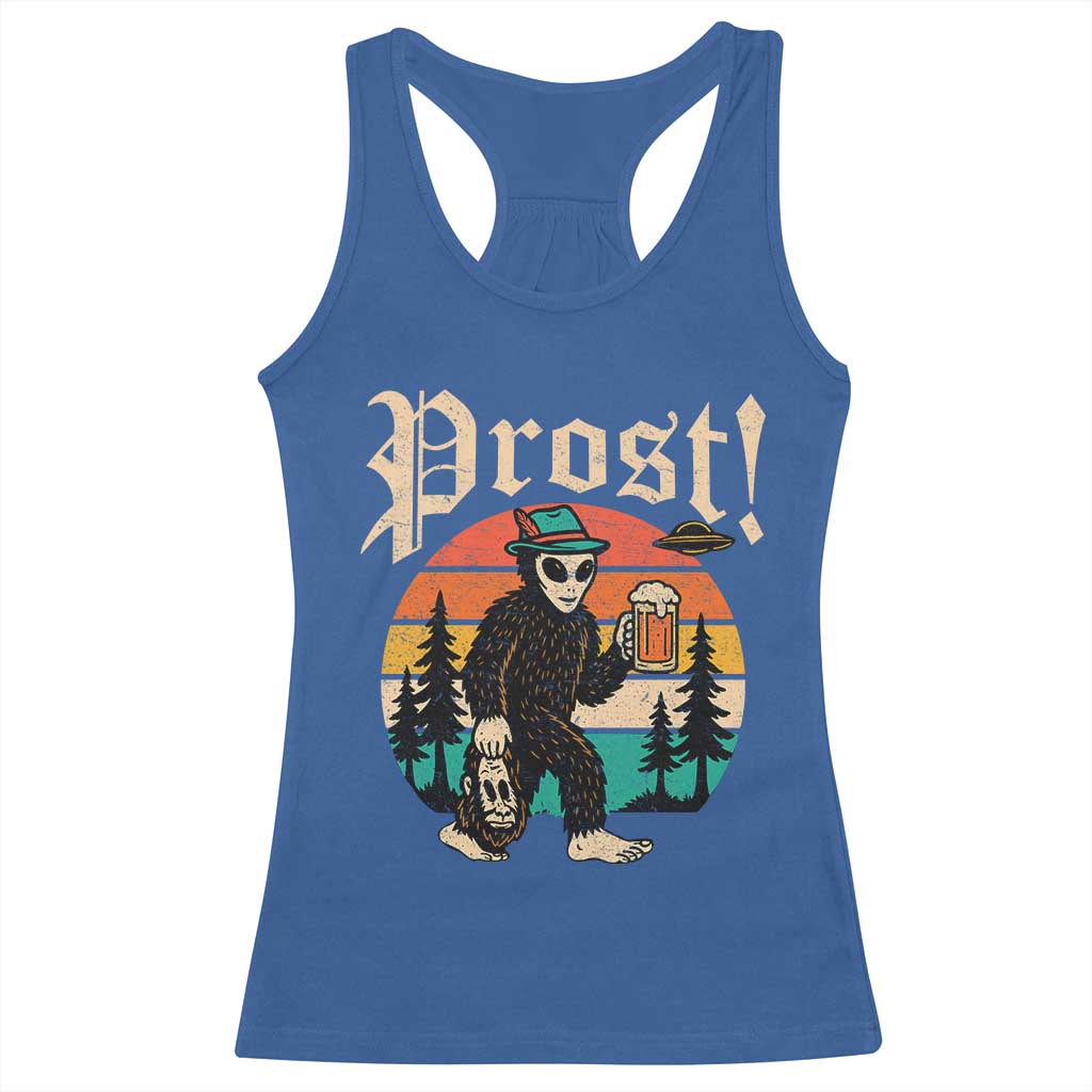 Oktoberfest Bigfoot Alien Beer Racerback Tank Top Retro German Sasquatch Beer - Wonder Print Shop