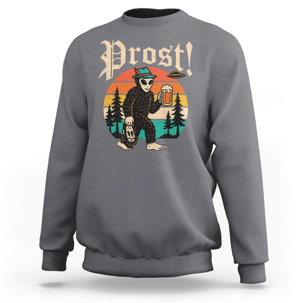 Oktoberfest Bigfoot Alien Beer Sweatshirt Retro German Sasquatch Beer - Wonder Print Shop