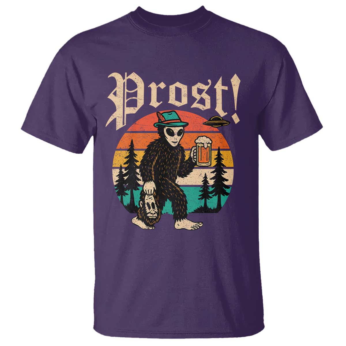 Oktoberfest Bigfoot Alien Beer T Shirt Retro German Sasquatch Beer - Wonder Print Shop