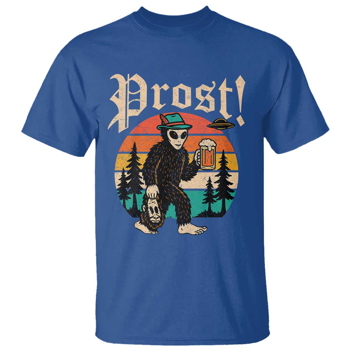 Oktoberfest Bigfoot Alien Beer T Shirt Retro German Sasquatch Beer - Wonder Print Shop