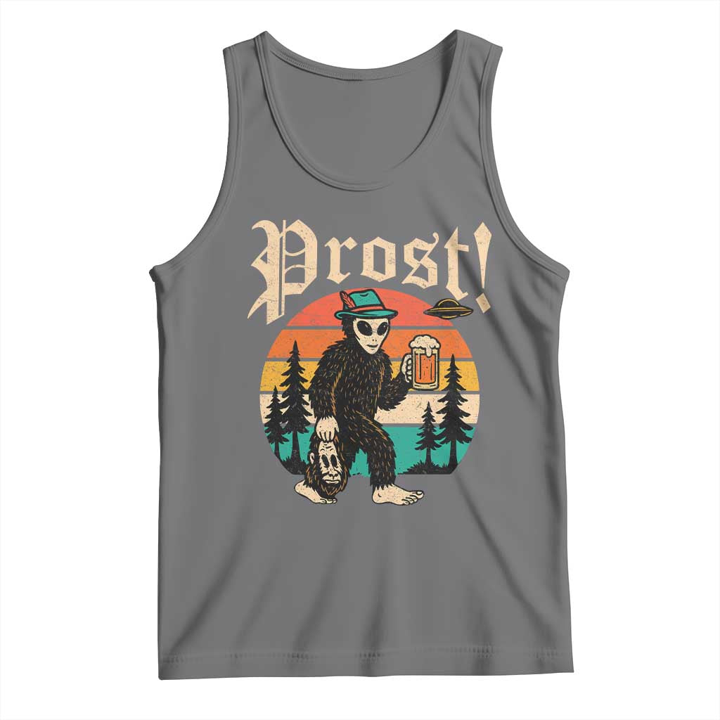 Oktoberfest Bigfoot Alien Beer Tank Top Retro German Sasquatch Beer - Wonder Print Shop