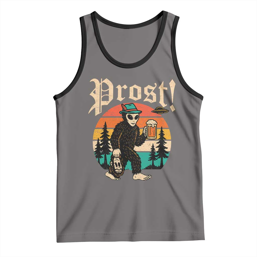 Oktoberfest Bigfoot Alien Beer Tank Top Retro German Sasquatch Beer - Wonder Print Shop