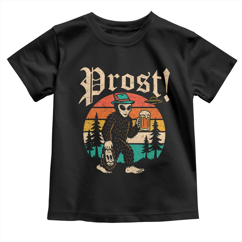 Oktoberfest Bigfoot Alien Beer Toddler T Shirt Retro German Sasquatch Beer - Wonder Print Shop