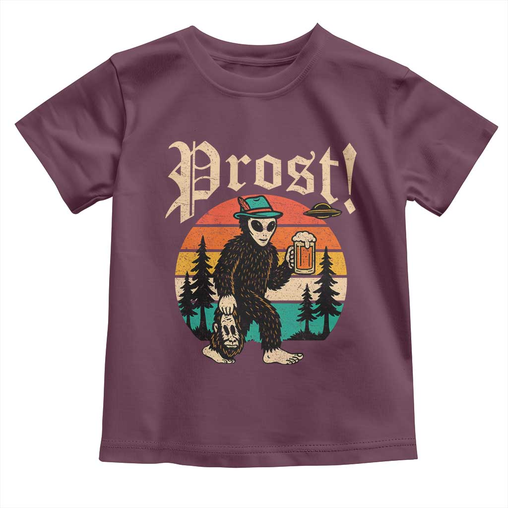 Oktoberfest Bigfoot Alien Beer Toddler T Shirt Retro German Sasquatch Beer - Wonder Print Shop