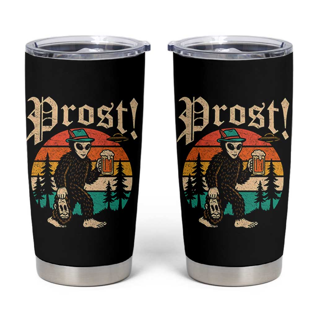 Oktoberfest Bigfoot Alien Beer Tumbler Cup Retro German Sasquatch Beer - Wonder Print Shop
