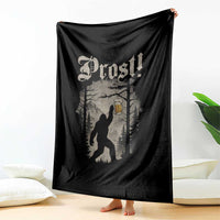 Oktoberfest Bigfoot Throw Blanket Vintage Forest Sasquatch Drinking Prost - Wonder Print Shop