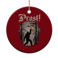 Oktoberfest Bigfoot Ceramic Ornament Vintage Forest Sasquatch Drinking Prost - Wonder Print Shop