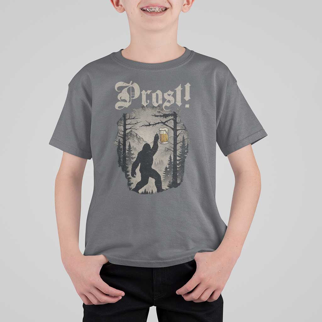 Oktoberfest Bigfoot T Shirt For Kid Vintage Forest Sasquatch Drinking Prost - Wonder Print Shop