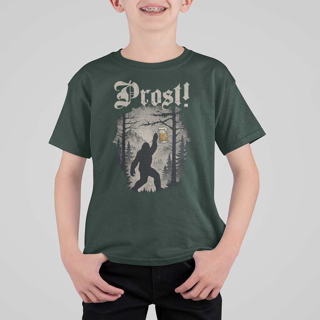 Oktoberfest Bigfoot T Shirt For Kid Vintage Forest Sasquatch Drinking Prost - Wonder Print Shop