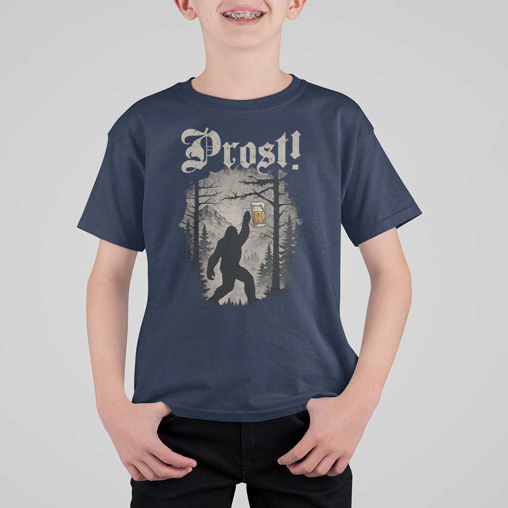 Oktoberfest Bigfoot T Shirt For Kid Vintage Forest Sasquatch Drinking Prost - Wonder Print Shop
