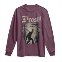 Oktoberfest Bigfoot Long Sleeve Shirt Vintage Forest Sasquatch Drinking Prost - Wonder Print Shop