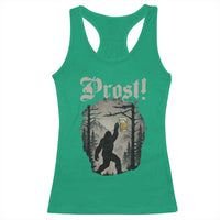 Oktoberfest Bigfoot Racerback Tank Top Vintage Forest Sasquatch Drinking Prost - Wonder Print Shop